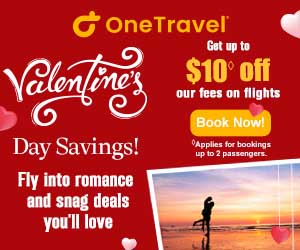New OneTravel Valentine’s Day Travel Coupon